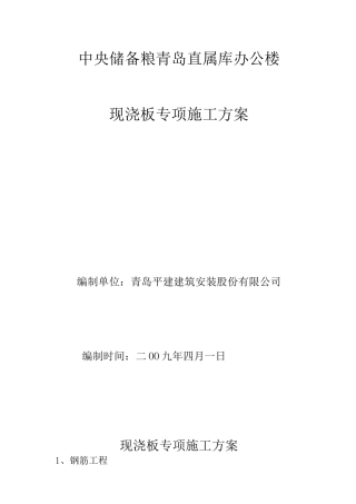 现浇板专项施工方案