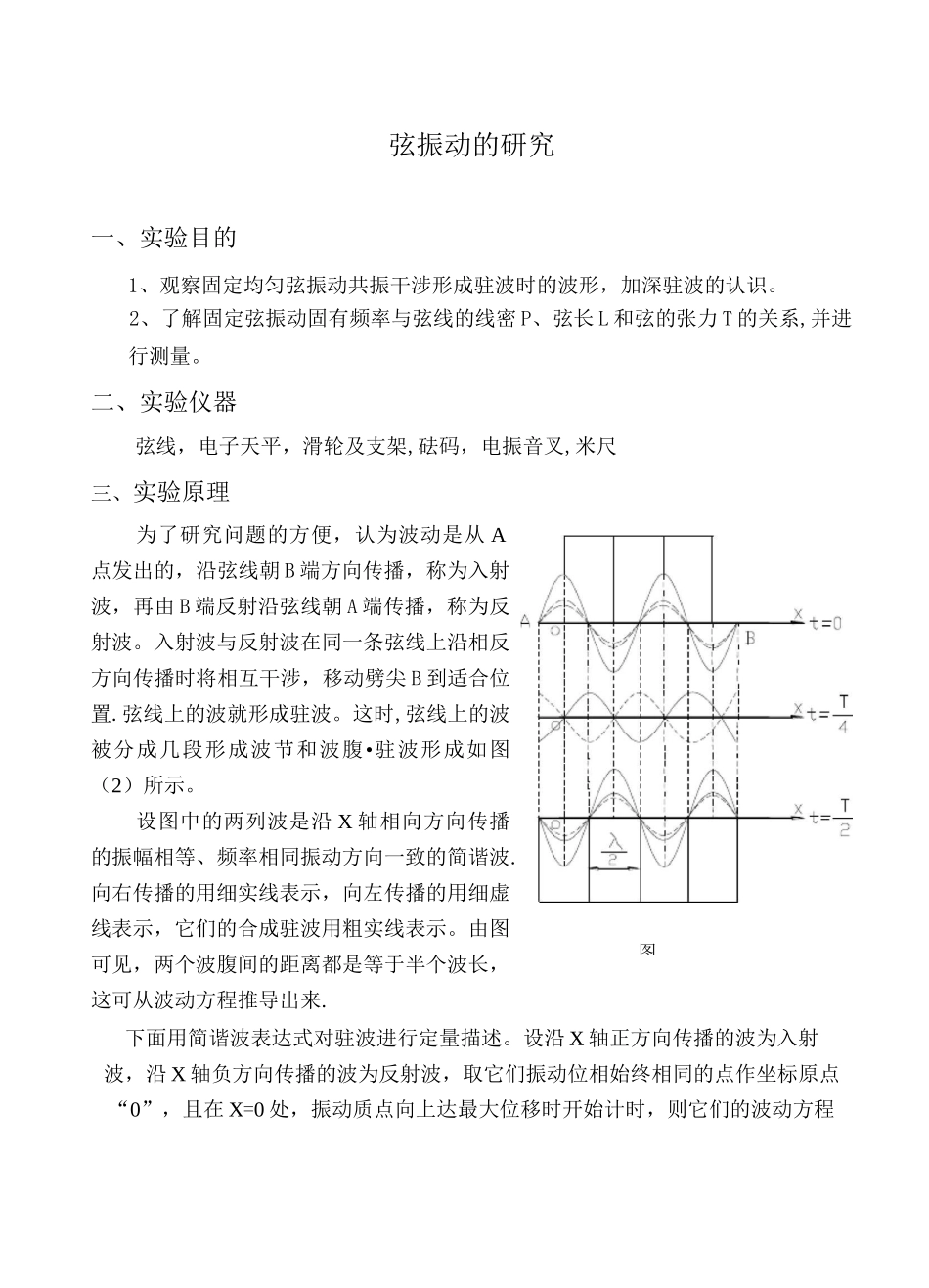 弦振动实验报告_第1页