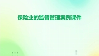 保险业的监督管理案例课件