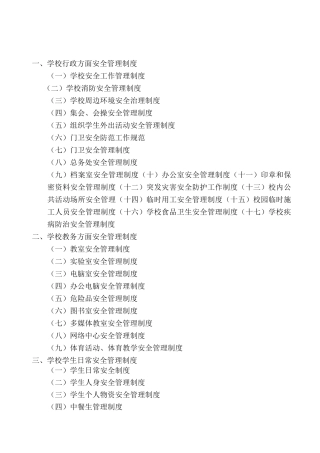 平安校园创建各种制度