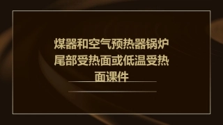 煤器和空气预热器锅炉尾部受热面或低温受热面课件