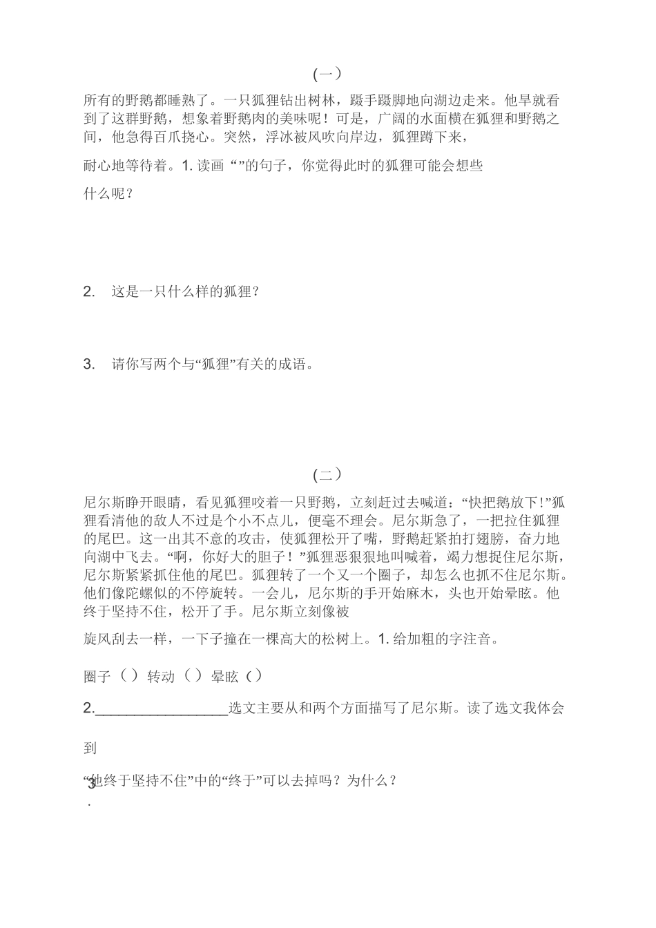 《骑鹅旅行记》练习题_第2页