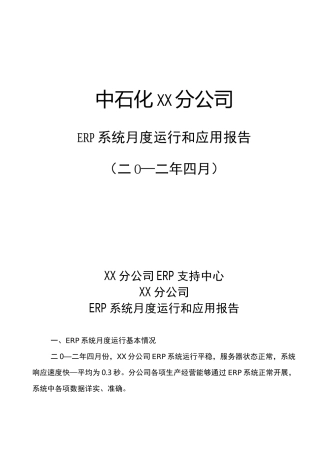ERP运行报告