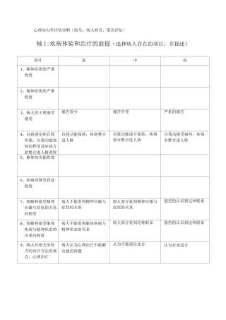 动力性心理治疗诊断