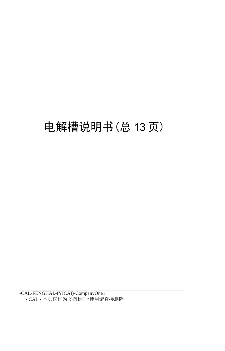 电解槽说明书_第1页