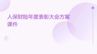 人保财险年度表彰大会方案课件1