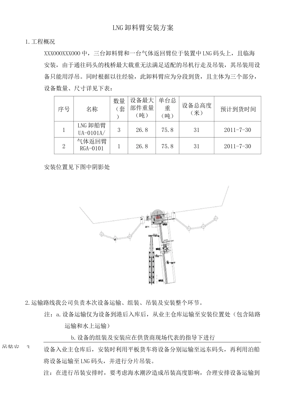LNG卸料臂安装与方案_第1页