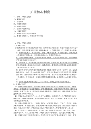 护理核心制度
