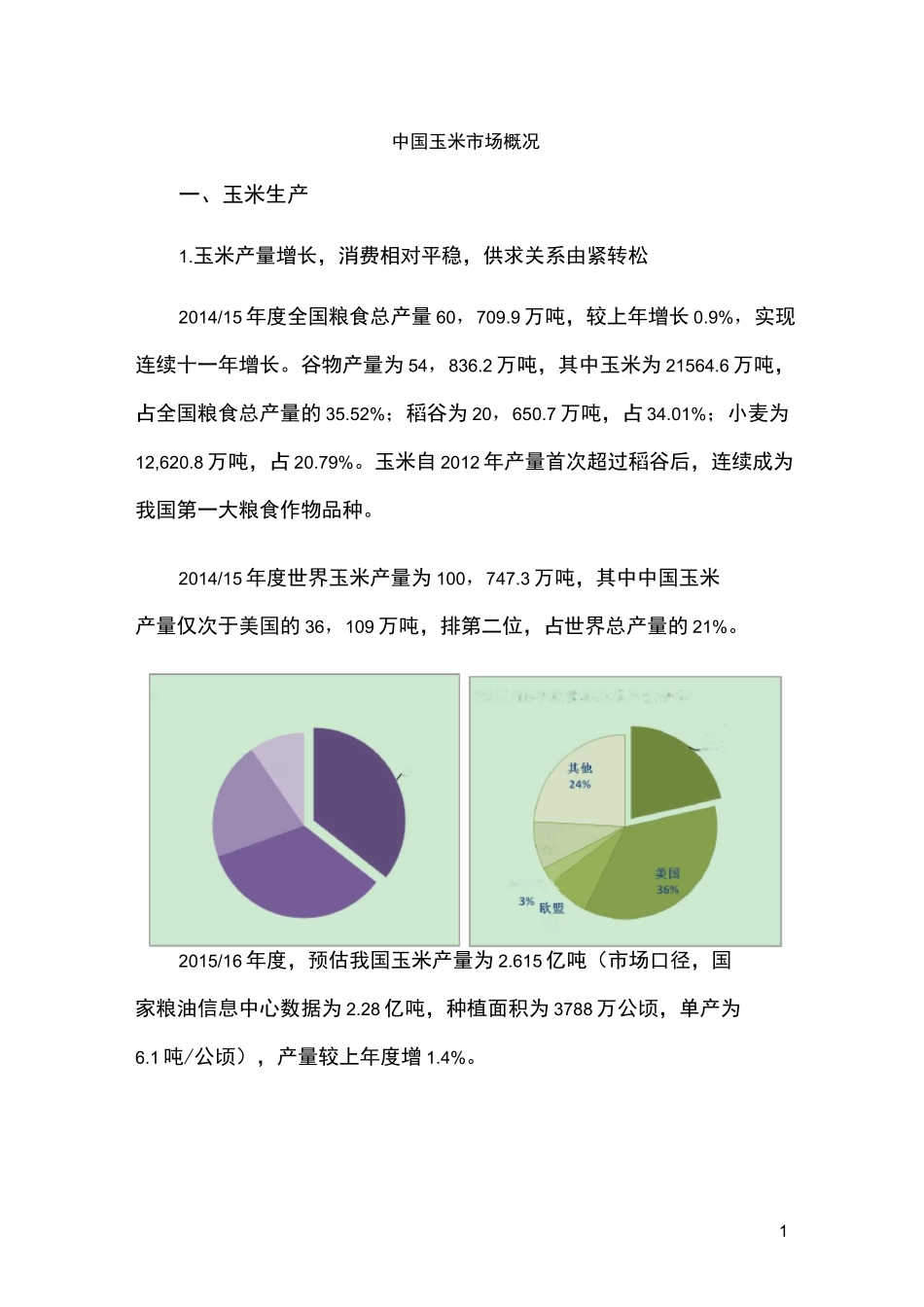 中国玉米产业概况_第1页
