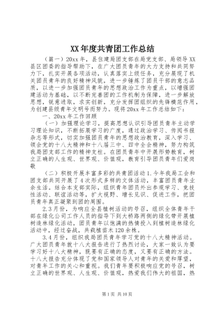 XX年度共青团工作总结 (3)