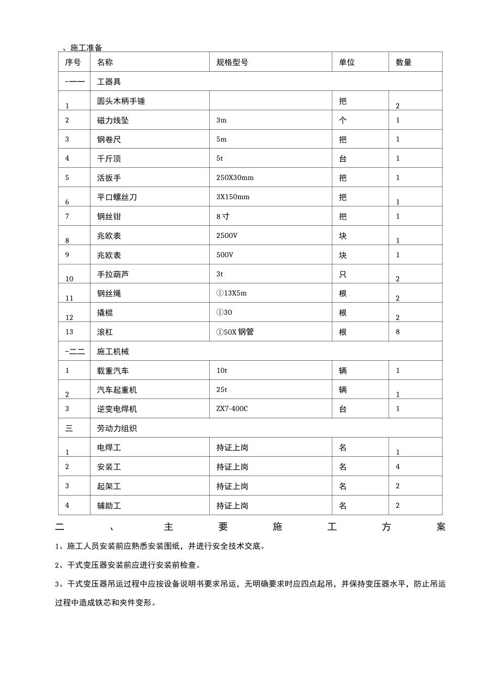 XX干式变压器安装方案(施工工艺_第2页