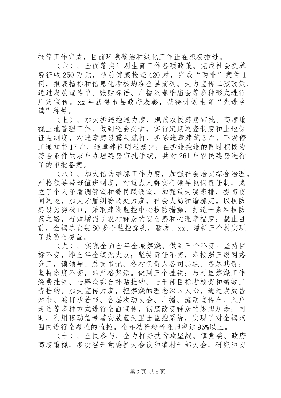 乡镇重点工作年度总结_第3页