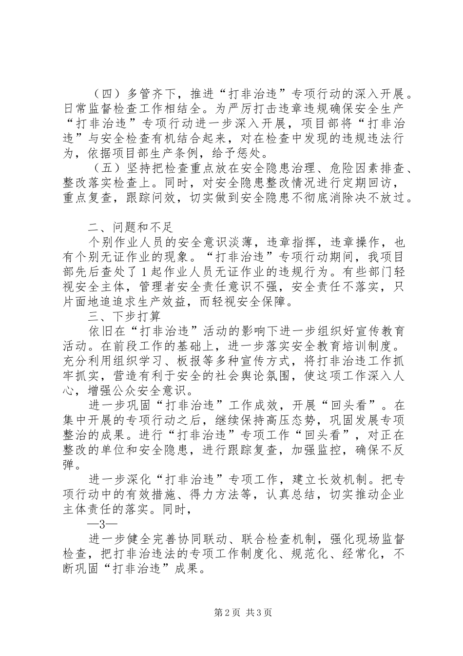 “打非治违”专项行动总结报告(114)_第2页