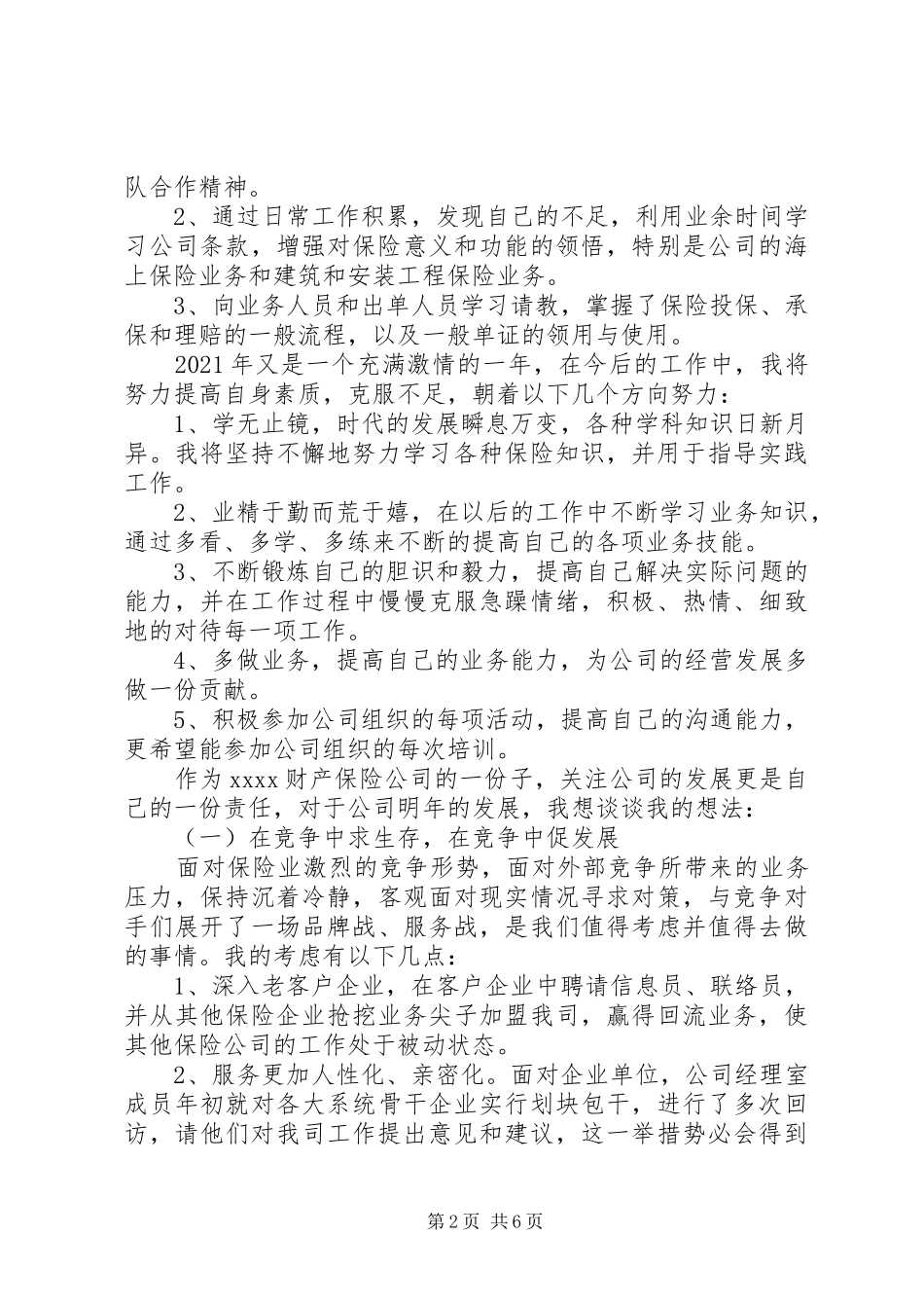 保险行业个人年度总结三篇_第2页