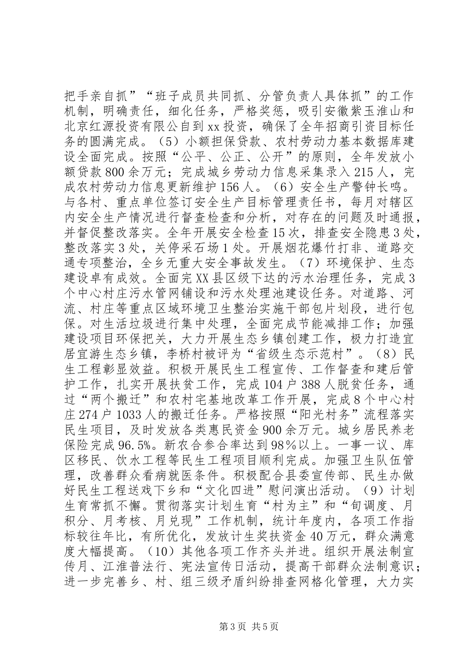 乡镇领导班子XX年度工作总结_第3页