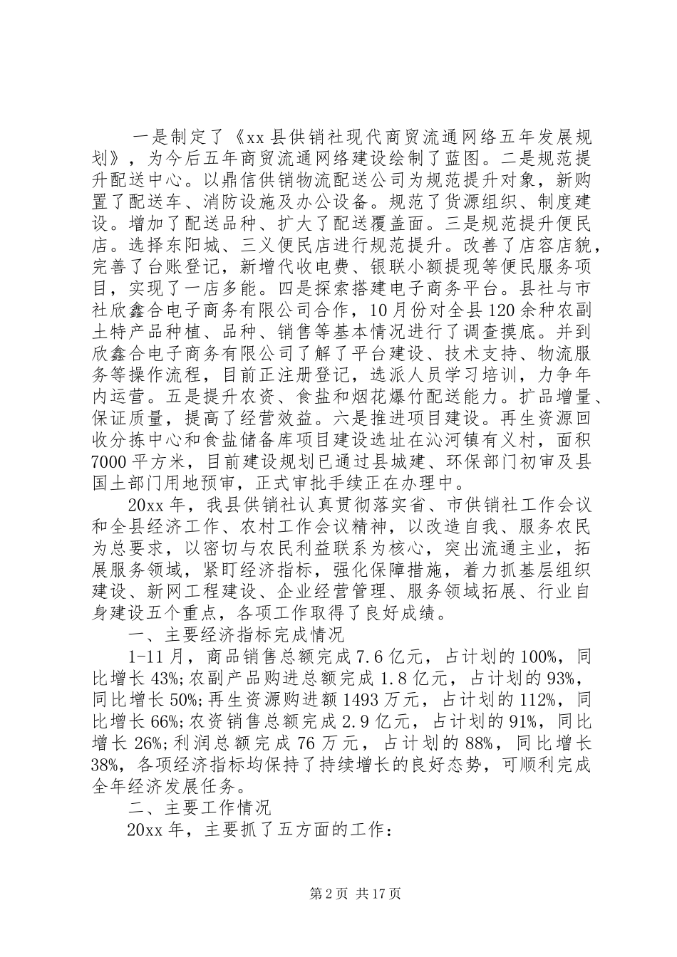 供销社年终工作总结模板范文_第2页