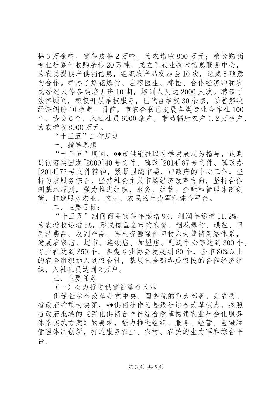 供销社十二五工作总结和十三五工作谋划_第3页