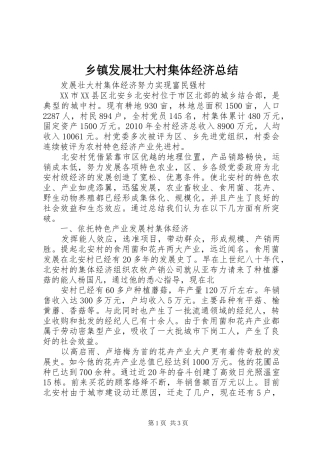 乡镇发展壮大村集体经济总结 (3)
