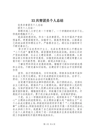 XX共青团员个人总结 (3)