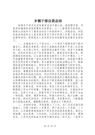 乡镇干部自我总结 (3)