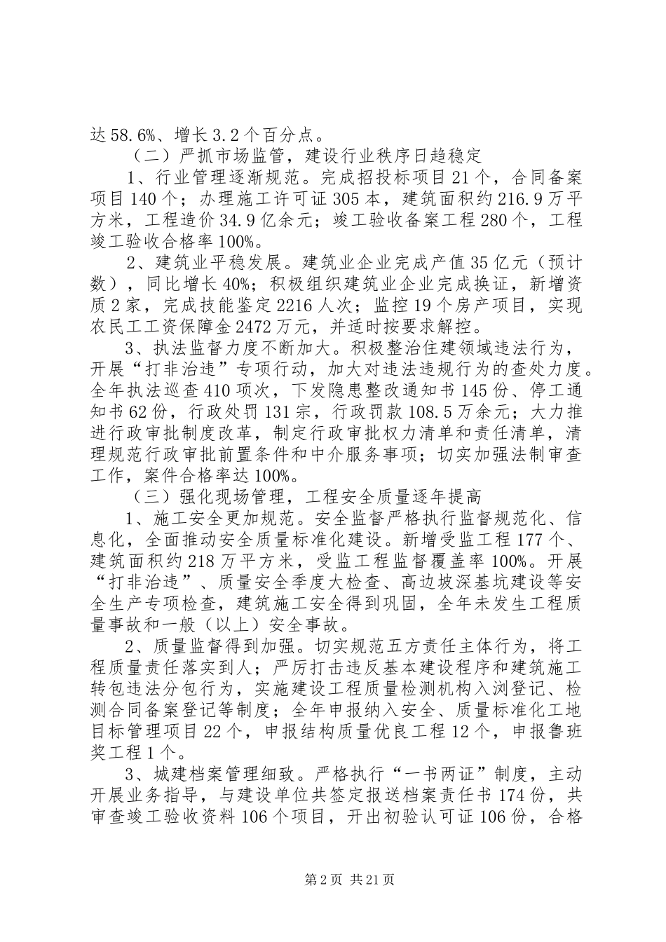 住建局最新工作总结5则范文_第2页