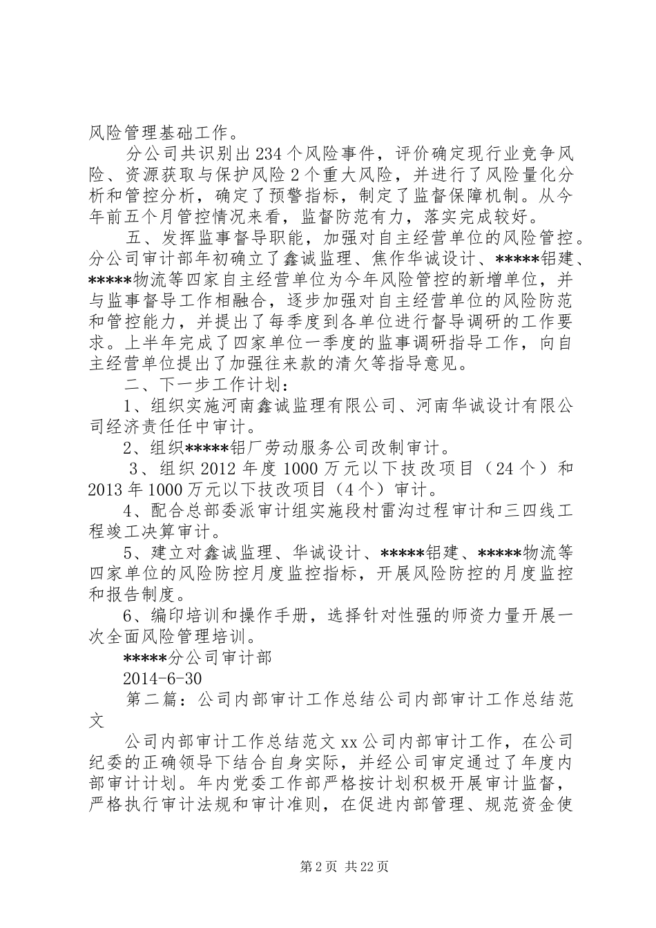 公司审计工作总结_第2页