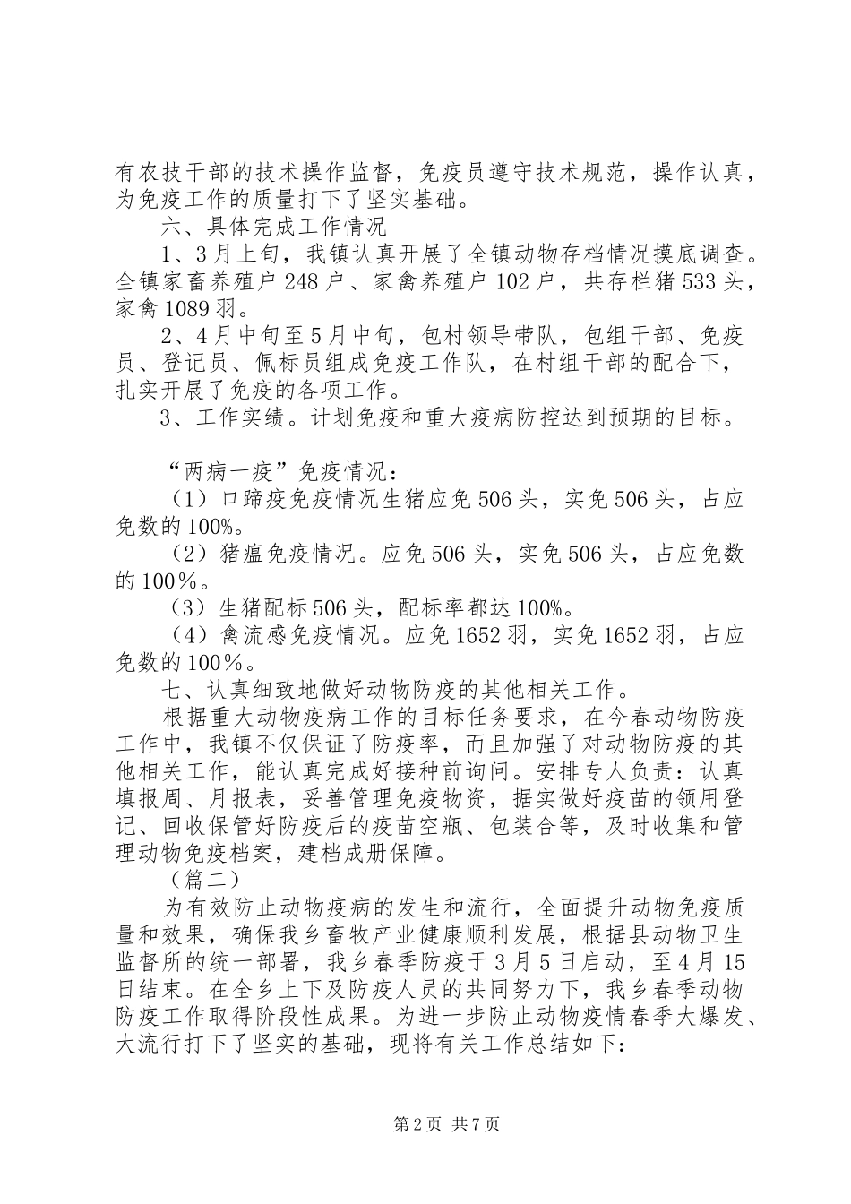 今春动物防疫工作总结（共5篇）_第2页