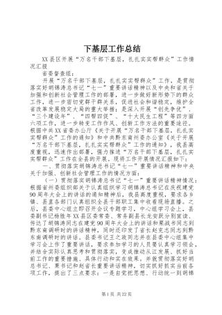 下基层工作总结 (3)