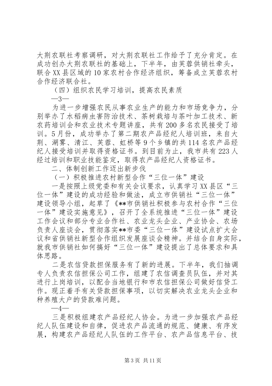 供销合作社工作总结_第3页