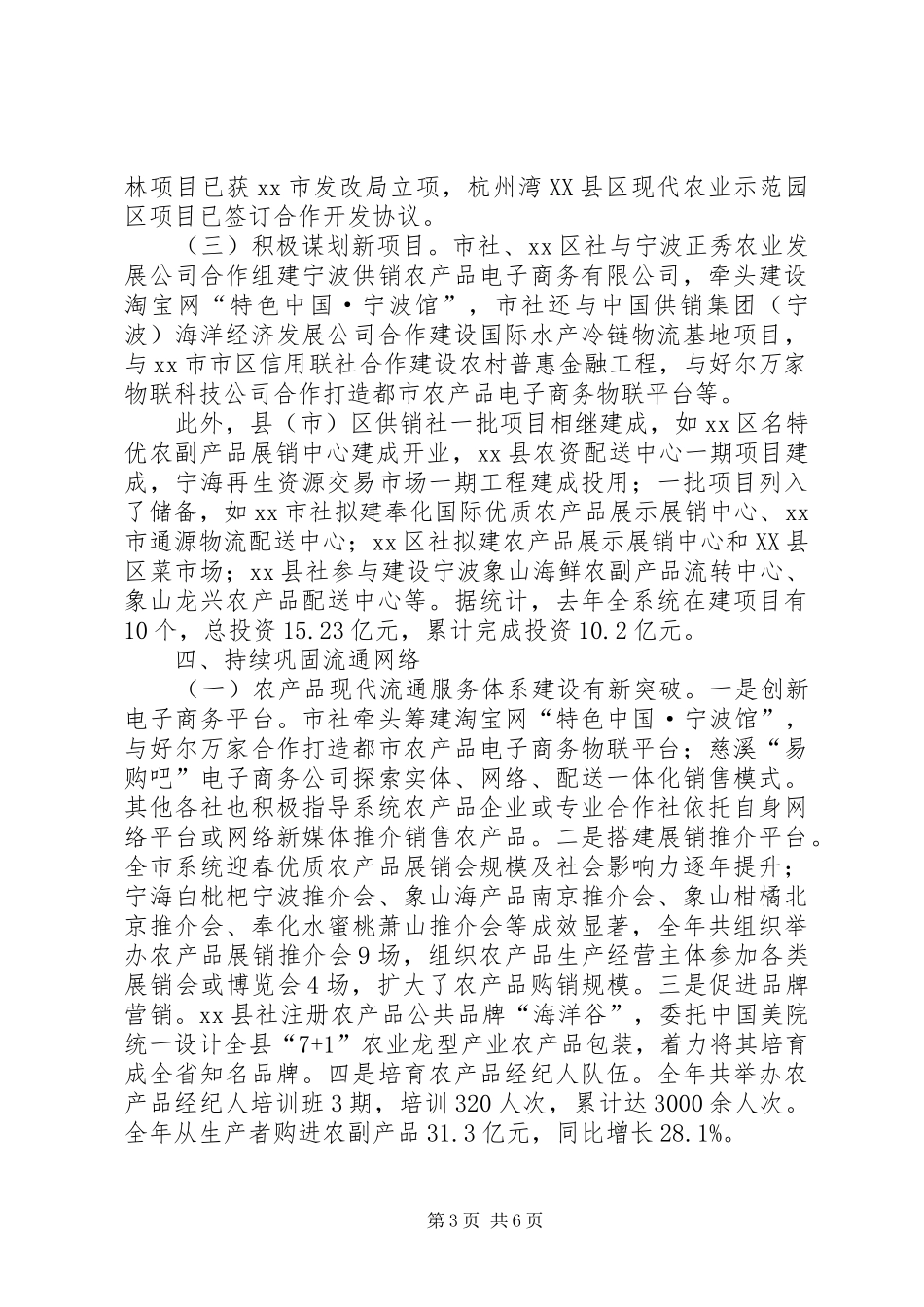 供销社系统年度工作总结和次要点_第3页