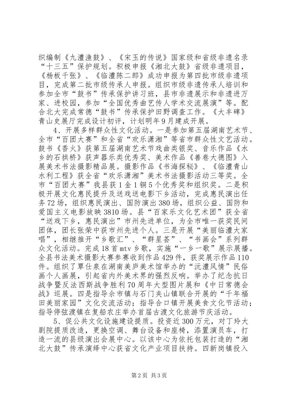 乡镇年度乡村文化工作总结_第2页