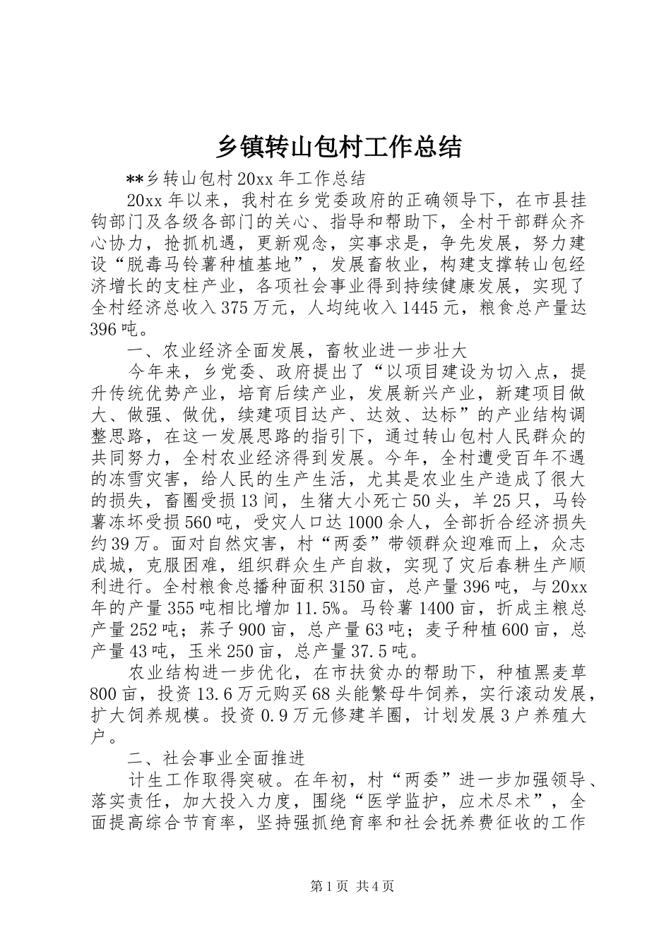 乡镇转山包村工作总结 (3)_第1页