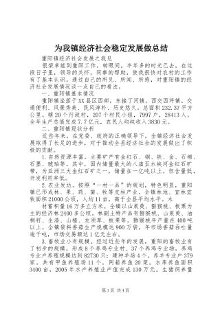 为我镇经济社会稳定发展做总结 (3)