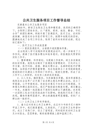 公共卫生服务项目工作督导总结 (3)