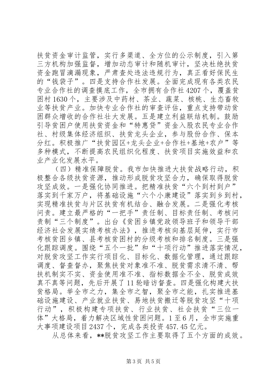 XX年上半年脱贫攻坚工作总结_第3页