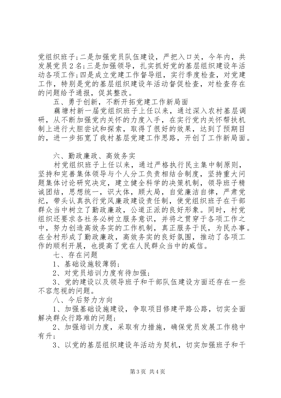 XX年村支部总结_第3页