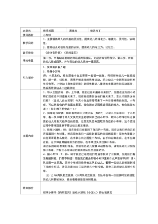 体智能教学教案表
