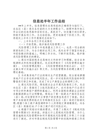 信息处半年工作总结 (3)