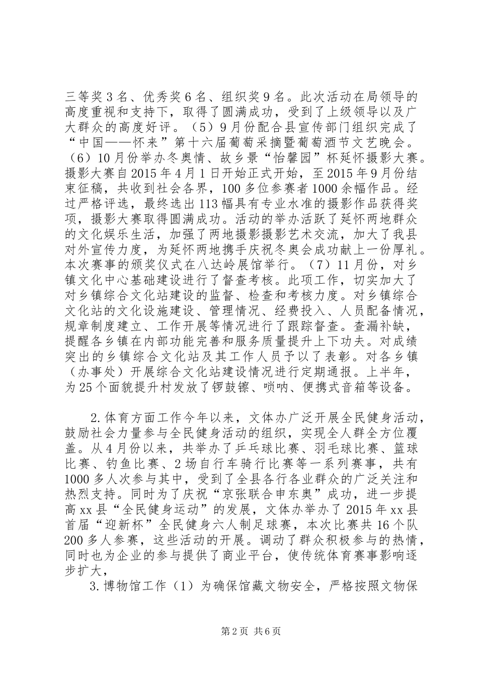 乡镇文体办年度工作总结_第2页