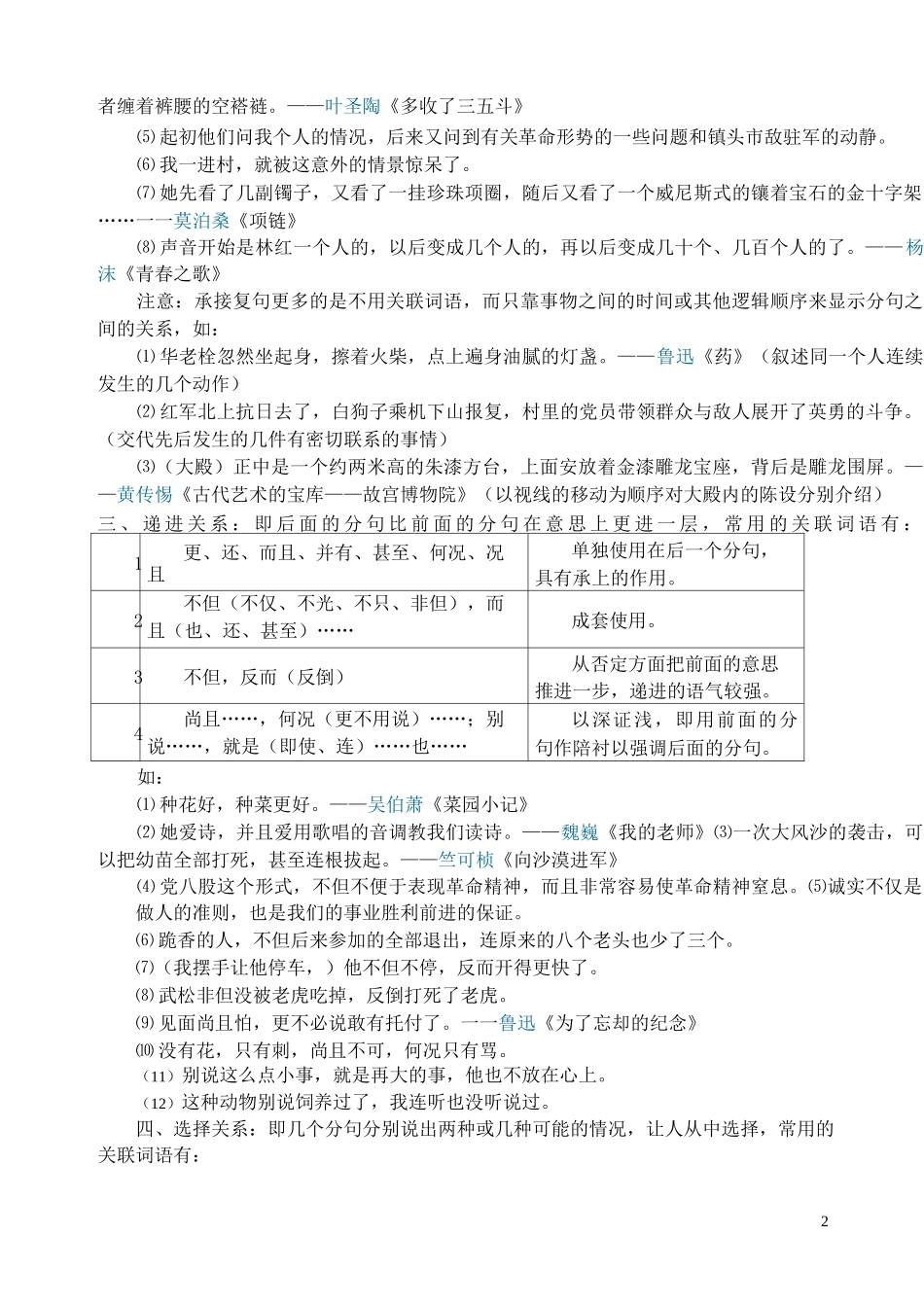 复句的类型及关联词_第2页