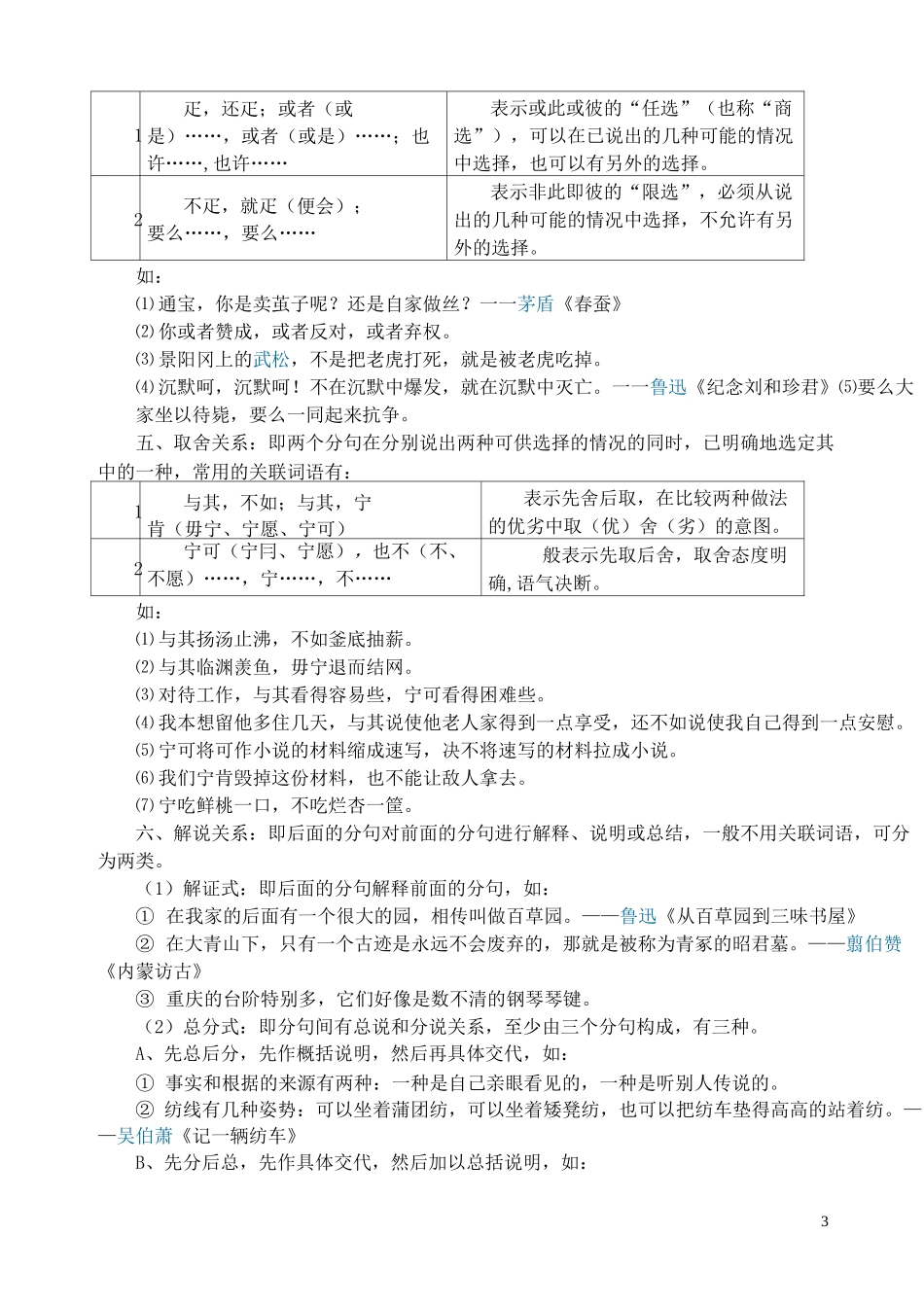 复句的类型及关联词_第3页