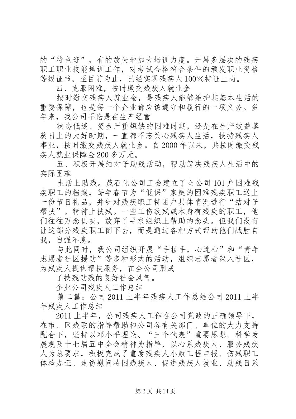 企业公司残疾人工作总结_第2页