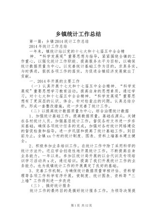乡镇统计工作总结