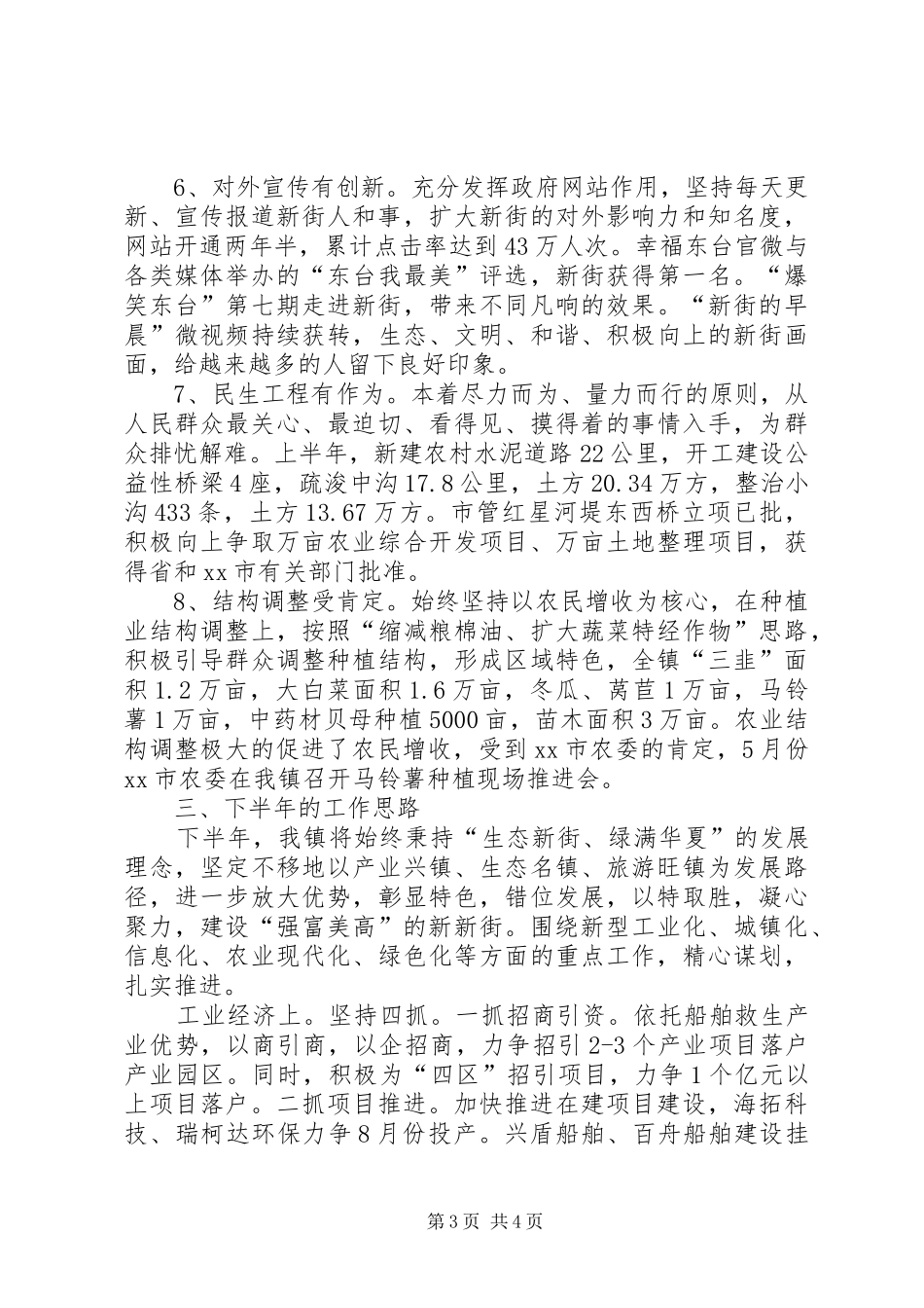 乡镇上半年工作总结暨下半年工作思路_第3页