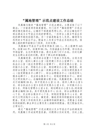 “属地管理”示范点建设工作总结