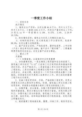 一季度工作小结