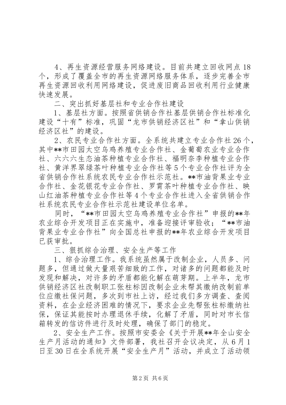 供销社半年工作总结及下半年工作打算_第2页