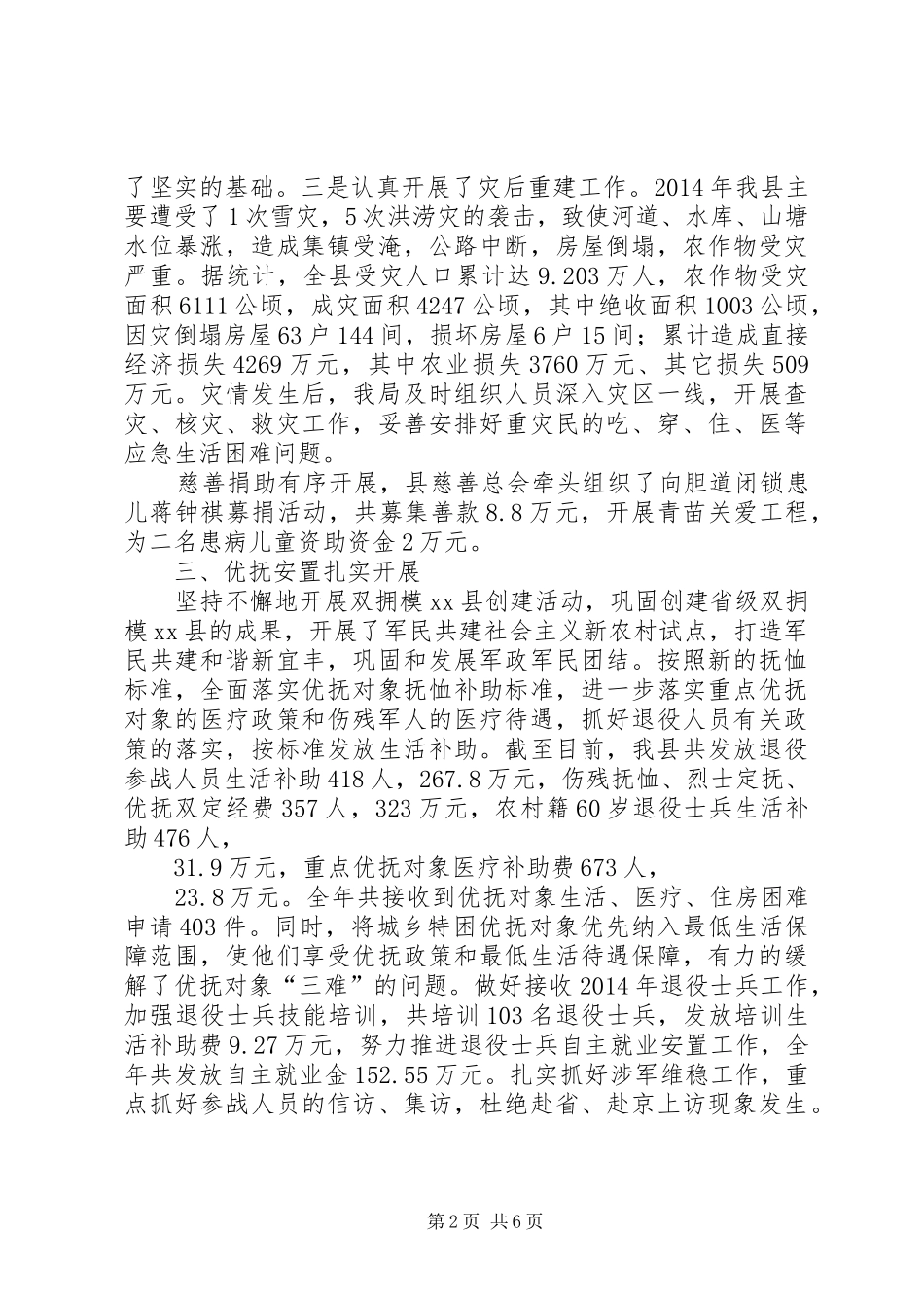 XX年县民政局民政事业工作总结_第2页