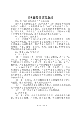 119宣传日活动总结