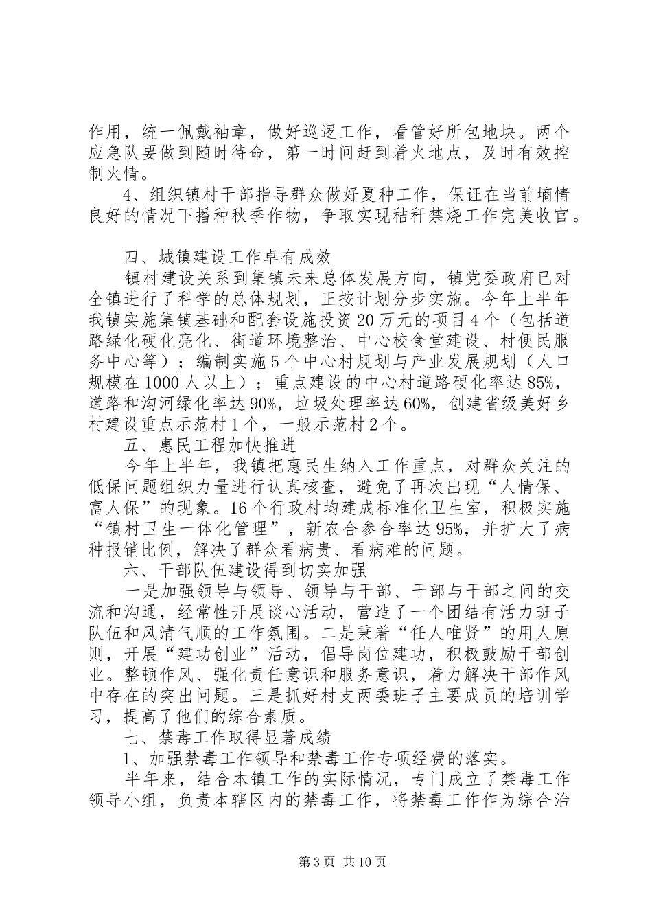 乡镇上半年工作总结及下半年工作打算_第3页